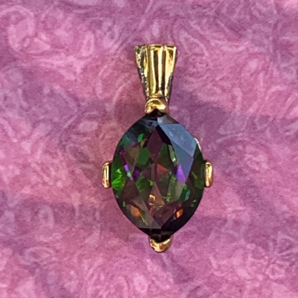 Mystic Topaz Gold Plated Pendant